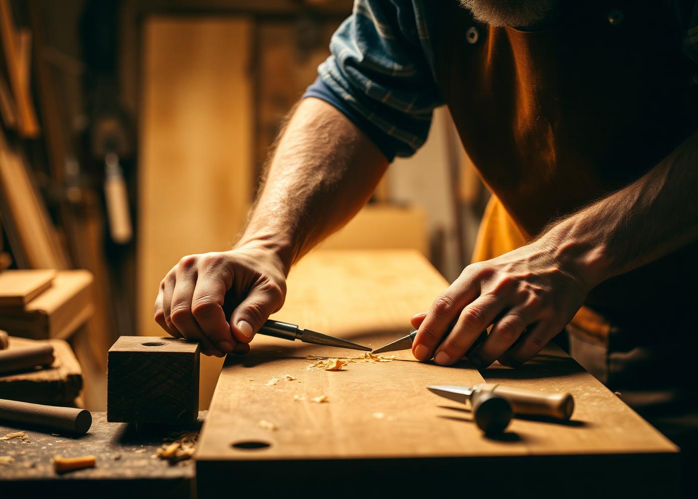 Artisan travaillant le bois